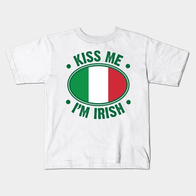 Kiss Me I'm Irish Italian Flag Kids T-Shirt by Emma